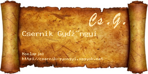 Csernik Gyöngyi névjegykártya
